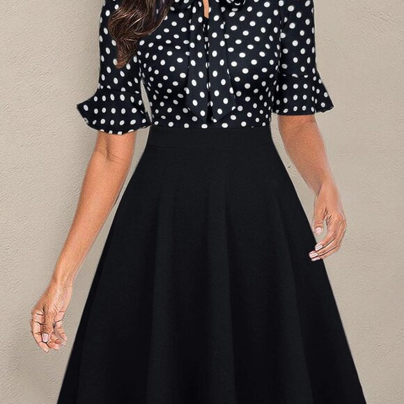 Women Summer Floral Ruffle Sleeve Wear to Work Church Wedding Guest Party Dresse - Picture 5 of 5